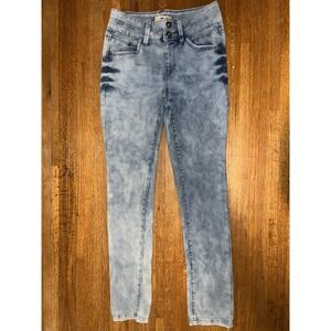 Mudd Junior Girls Jeans Sz 12 25X28 Skinny Boot Mid Rise Vintage Look White Wash